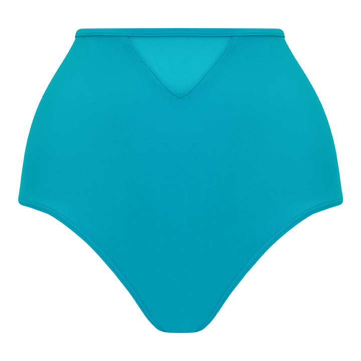 Curvy Kate Sheer Class High Waist Bikini Brief Turquoise Uplifting, LLC
