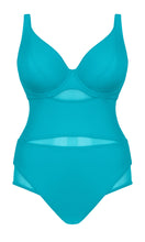 Curvy Kate Sheer Class Plunge Swimsuit Turquoise