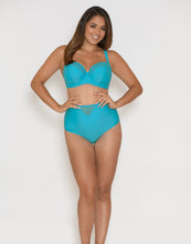 Curvy Kate Sheer Class High Waist Bikini Brief Turquoise