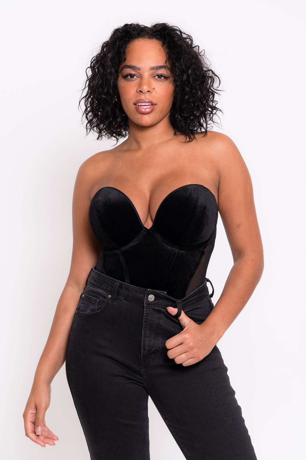 Curvy Kate Scantilly Icon Strapless Plunge Bodysuit Black – Uplifting, LLC