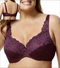 Elila Stretch Lace Underwire Plum