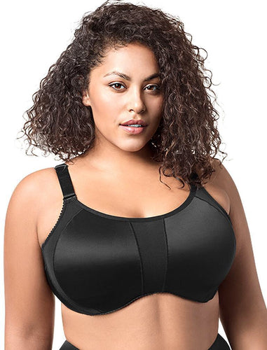 Elila Black Microfiber Underwire Sports Bra