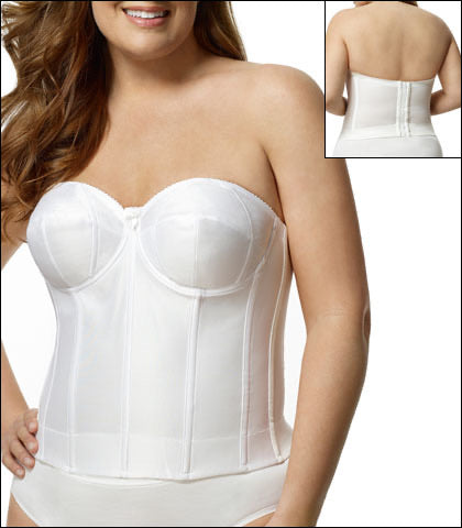 Elila Molded Strapless Longline Bra White