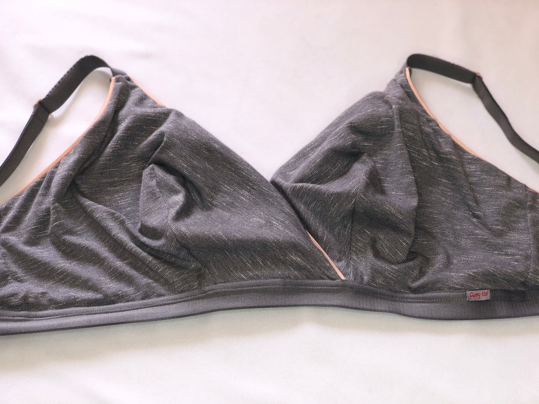 Curvy Kate In My Dreams Sleep Bralette (CK021110),30DD/E,Grey/Peach 