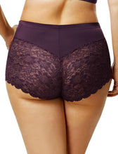 Elila Stretch Lace & Microfiber Cheeky Panty Plum