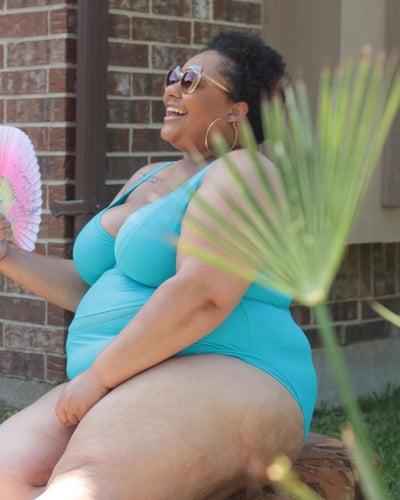 Curvy Kate Sheer Class Plunge Swimsuit Turquoise