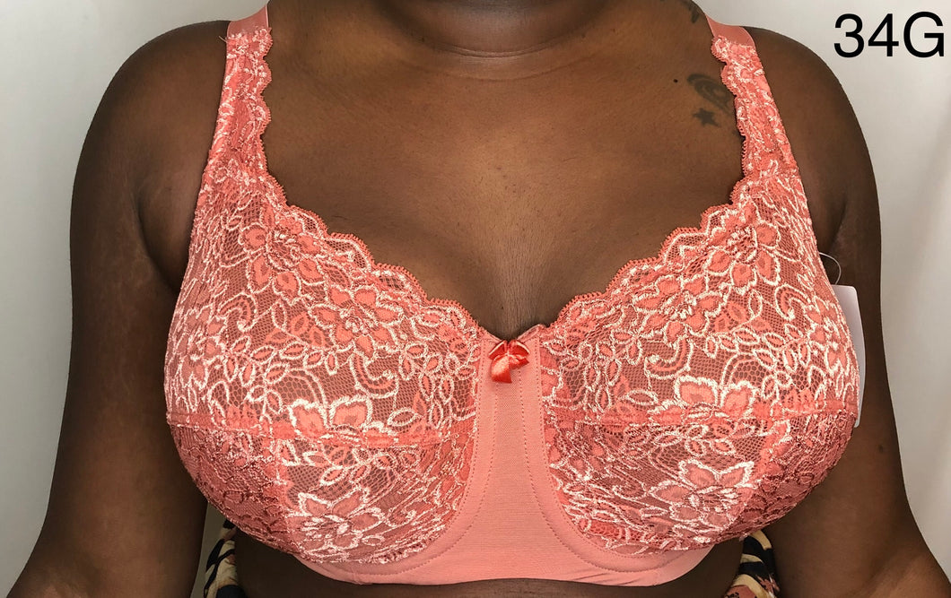 Elila Stretch Lace Full Coverage Underwire Coral – Uplifting, LLC