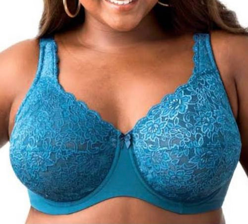 Elila Stretch Lace Full Coverage Underwire Teal