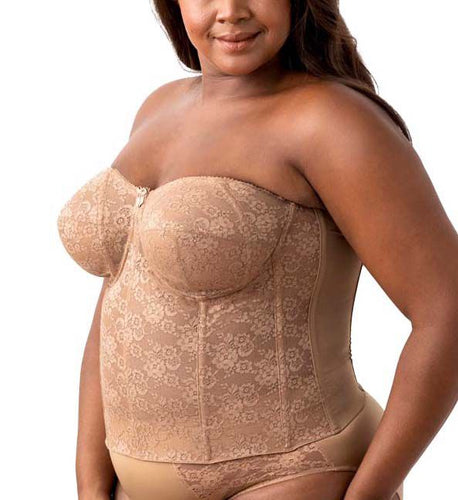 Elila Lace Strapless Longline Mocha