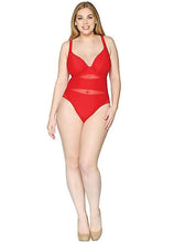 Curvy Kate Sheer Class Plunge Swimsuit Red